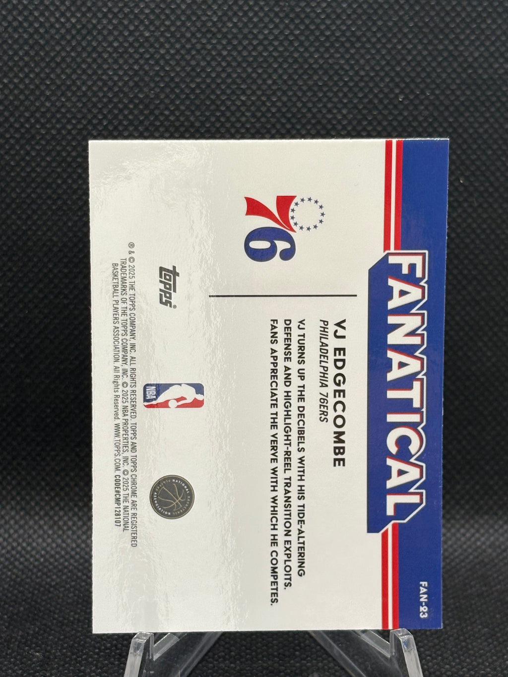2025 Topps Chrome VJ Edgecombe Fanatical
