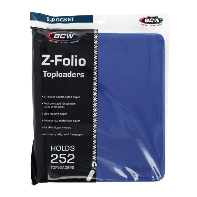 9 Pocket Toploader Binder Blue