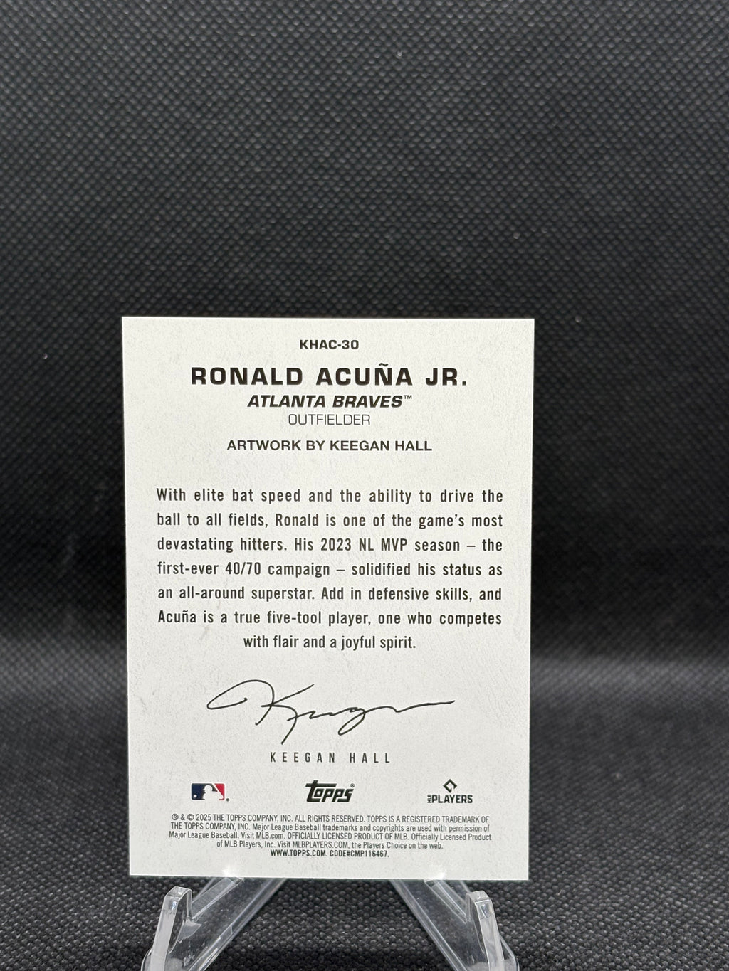 2025 Topps Ronald Acuna Jr Artwork Card