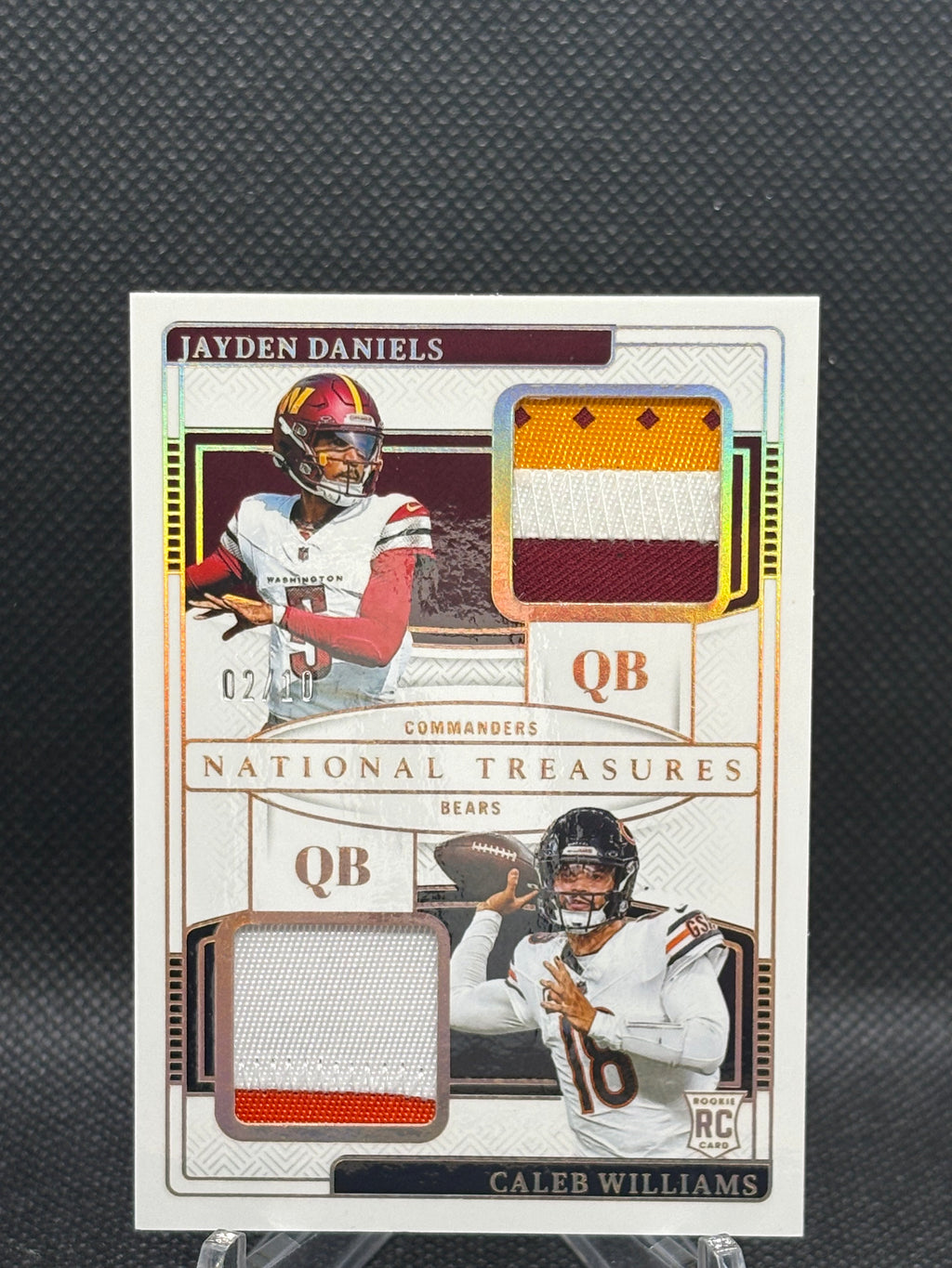 2024 National Treasures Rookie Gear Combo Jayden Daniels Caleb Williams Dual Patch /10